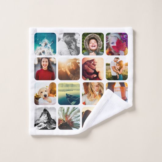 16 Foto Wash Cloth Template Square Rounded Frame Waschlappen (Waschlappen)