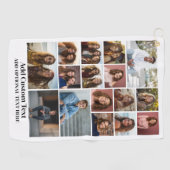 16 FotoCollage - Benutzerdefinierter Text - Schwar Golfhandtuch (Horizontal)