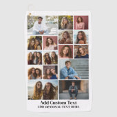 16 FotoCollage - Benutzerdefinierter Text - Schwar Golfhandtuch (Vorderseite)