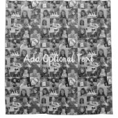 16 FotoCollage Optionaler Text — Schwarz bearbeite Duschvorhang (Vorderseite)