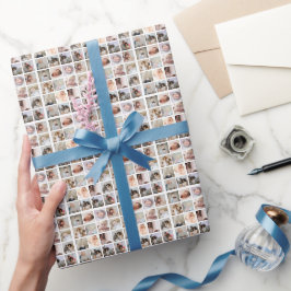 16 FotoCollage Personalisiert Geschenkpapier