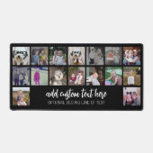 16 FotoCollage - Script White 2 Lines Text Schreibtischunterlage (Vorderseite)