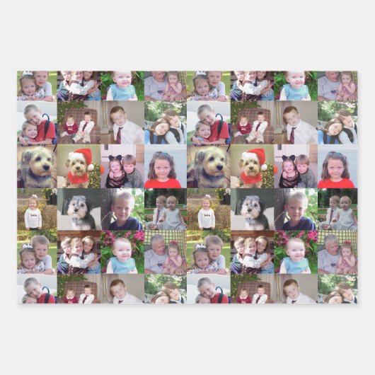 16 Fotomaterial - Quadratzabbild im gesamten Druck Geschenkpapier Set (Vorderseite 3)