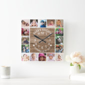 16 Fotomaterial Rahmen Rustikales Holz Nana Küche Quadratische Wanduhr (Zuhause)