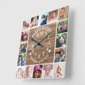16 Fotomaterial Rahmen Rustikales Holz Nana Küche Quadratische Wanduhr (Winkel)