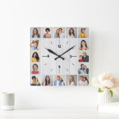 16 Fotomaterial Rustikales Weißes Imitat Holzzaun Quadratische Wanduhr (Zuhause)