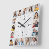 16 Fotomaterial Rustikales Weißes Imitat Holzzaun Quadratische Wanduhr (Winkel)