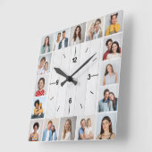 16 Fotomaterial Rustikales Weißes Imitat Holzzaun Quadratische Wanduhr (Winkel)