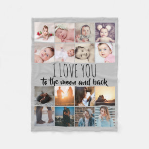 16 Fotos sammeln Liebe Sie zum Mond und zurück Fleecedecke