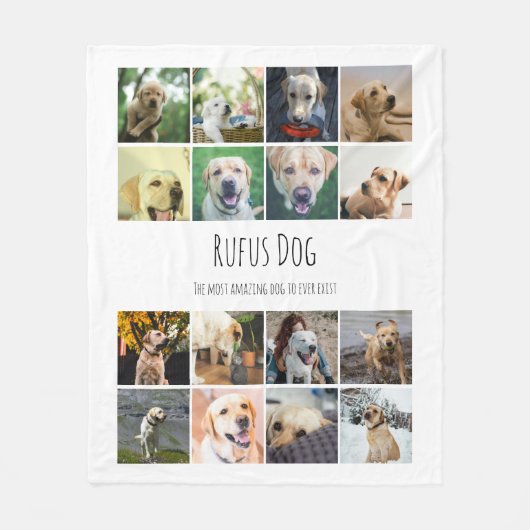 16 Fotos von Collage and Personalized Text Fleecedecke (Vorderseite)