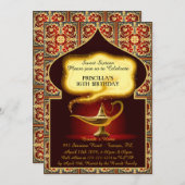 16 . Geburtstag, 16. 15. Geburtstag, arabische Nac Einladung (Vorne/Hinten)