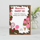 16 . GEBURTSTAG 16 Candy Birthday FLAT DANKE (Stehend Vorderseite)