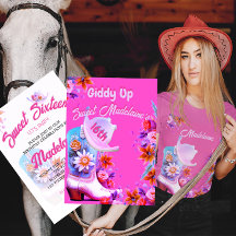 16 . Geburtstag 16. Cowgirl Floral Pink Geburtstag