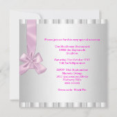 16 . Geburtstag 16. Elegant Jewel White Pink Einladung (Rückseite)