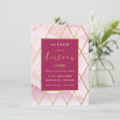 16 . Geburtstag, 16. Geburtstag Einladung Gold Gir (Stehend Vorderseite)