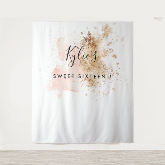 16 . Geburtstag 16. Geburtstag Foto Stand Hintergr Wandteppich (Vorderseite)