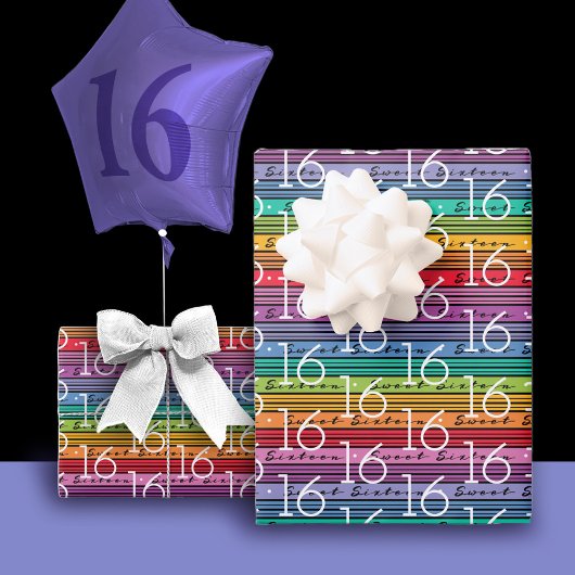 16. Geburtstag 16 . Geburtstag Geschenkpapier Set