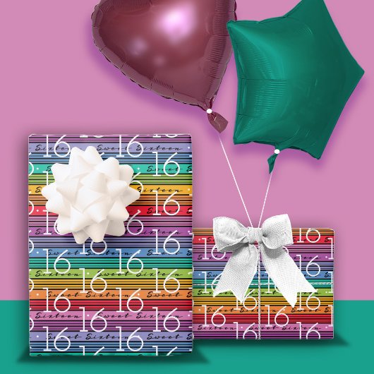 16. Geburtstag 16 . Geburtstag Geschenkpapier Set