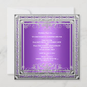 16 . Geburtstag 16 Geburtstag Lila Silbermädchen Einladung (Rückseite)