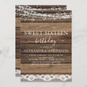 16 . Geburtstag 16. Geburtstag Rustikales Bauernha Einladung (Vorne/Hinten)