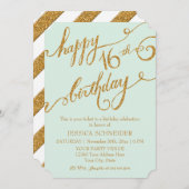 16 . Geburtstag 16. Geburtstagsparty Einladung (Vorne/Hinten)