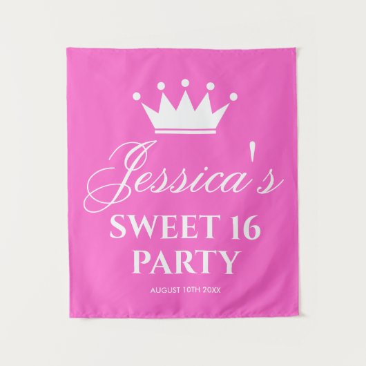 16 . Geburtstag 16. Geburtstagsparty Foto Hintergr Wandteppich (Vorderseite)