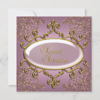 16 . Geburtstag 16 Geburtstagsparty Royal Gold Pin Einladung