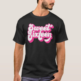 16 . Geburtstag 16 Jahre alte Mädchen Frauen Rosa T-Shirt