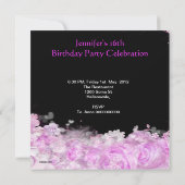 16 . Geburtstag 16 Rosa Maske Herz Sterne Einladung (Rückseite)