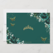 16 . Geburtstag 16 Smaragdgrüne Flora-Schmetterlin Einladung (Rückseite)