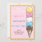 16 . Geburtstag 16 Waffelkone Einladung (Rückseite)