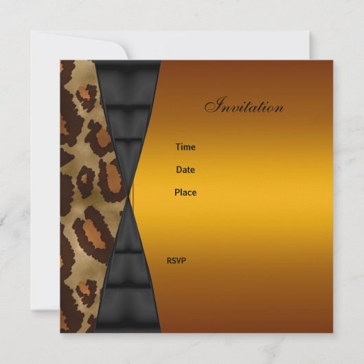 16 . Geburtstag 16. Wildes Schwarzgelbgold Einladung (Rückseite)