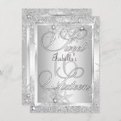 16 . Geburtstag 16 Winterwonderland Snowflake Einladung (Vorne/Hinten)