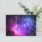 16 . Geburtstag Abend unter dem Sternennebel RSVP Karte (Stehend Vorderseite)