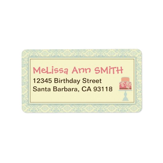 16 . Geburtstag Address Label 2 Adressaufkleber (Vorne)