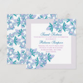 16 . Geburtstag Aqua Blume Einladung zum Geburtsta (Vorne/Hinten)