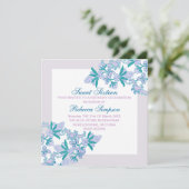 16 . Geburtstag Aqua Blume Einladung zum Geburtsta (Stehend Vorderseite)