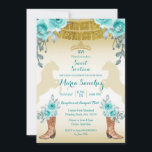 16 . Geburtstag Aqual Aquamarin Türkis Einladung<br><div class="desc">16 . Geburtstag Aqual Aquamarin Türkis Horse & Boots Quinceanera Einladung Mis Quince Anos,  15. Geburtstag, </div>