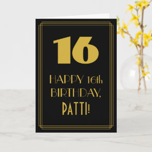 16. Geburtstag ~ Art Deco Inspiriert Look "16" & N Karte