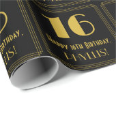 16. Geburtstag ~ Art Deco Inspiriert Look "16", Na Geschenkpapier (Rolleneckpunkt)