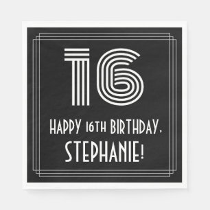 16. Geburtstag: Art Deco Inspiriert Look "16" + Na Serviette