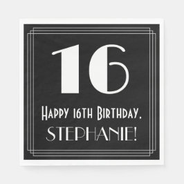 16. Geburtstag ~ Art Deco Inspiriert Look "16", Na Serviette