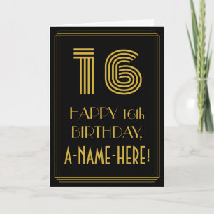 16. Geburtstag: Art Deco inspiriertes Aussehen "16 Karte
