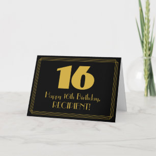 16. Geburtstag: Art Deco inspiriertes Aussehen "16 Karte