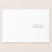 16. Geburtstag ~ Art-Déco-Stil "16" & Individuelle Folienkarte (Innenseite)