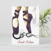 16 . Geburtstag Ballerina Party Einladung (Stehend Vorderseite)