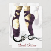 16 . Geburtstag Ballerina Party Einladung (Vorne/Hinten)