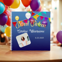 16 . Geburtstag Balloons and Banners Guest Book