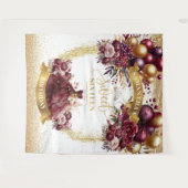 16 . Geburtstag Banner Burgundy Balloons Wasserfar Wandteppich (Vorderseite (Horizontal))