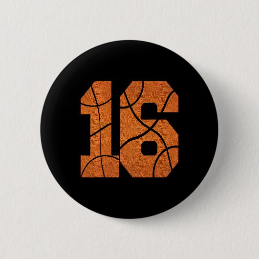 16. Geburtstag Basketball Boys Kinder Button (Vorderseite)